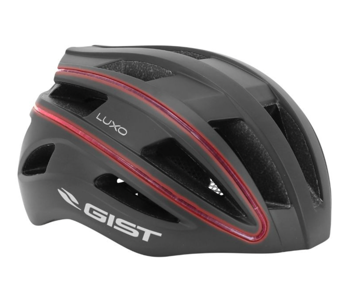 CASQUE VELO ADULTE GIST URBAIN LUXO NOIR IN-MOLD AVEC ECLAIRAGE USB 360° TAILLE 55-58 REGLAGE MOLETTE