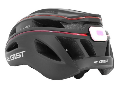 CASQUE VELO ADULTE GIST URBAIN LUXO NOIR IN-MOLD AVEC ECLAIRAGE USB 360° TAILLE 55-58 REGLAGE MOLETTE