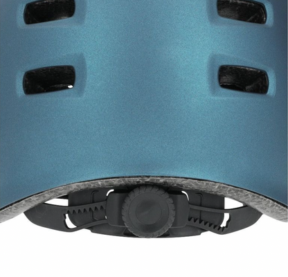 CASQUE VELO ADULTE CITY BLEU AVEC VISIERE ET MOLETTE DE REGLAGE TAILLE 53-59