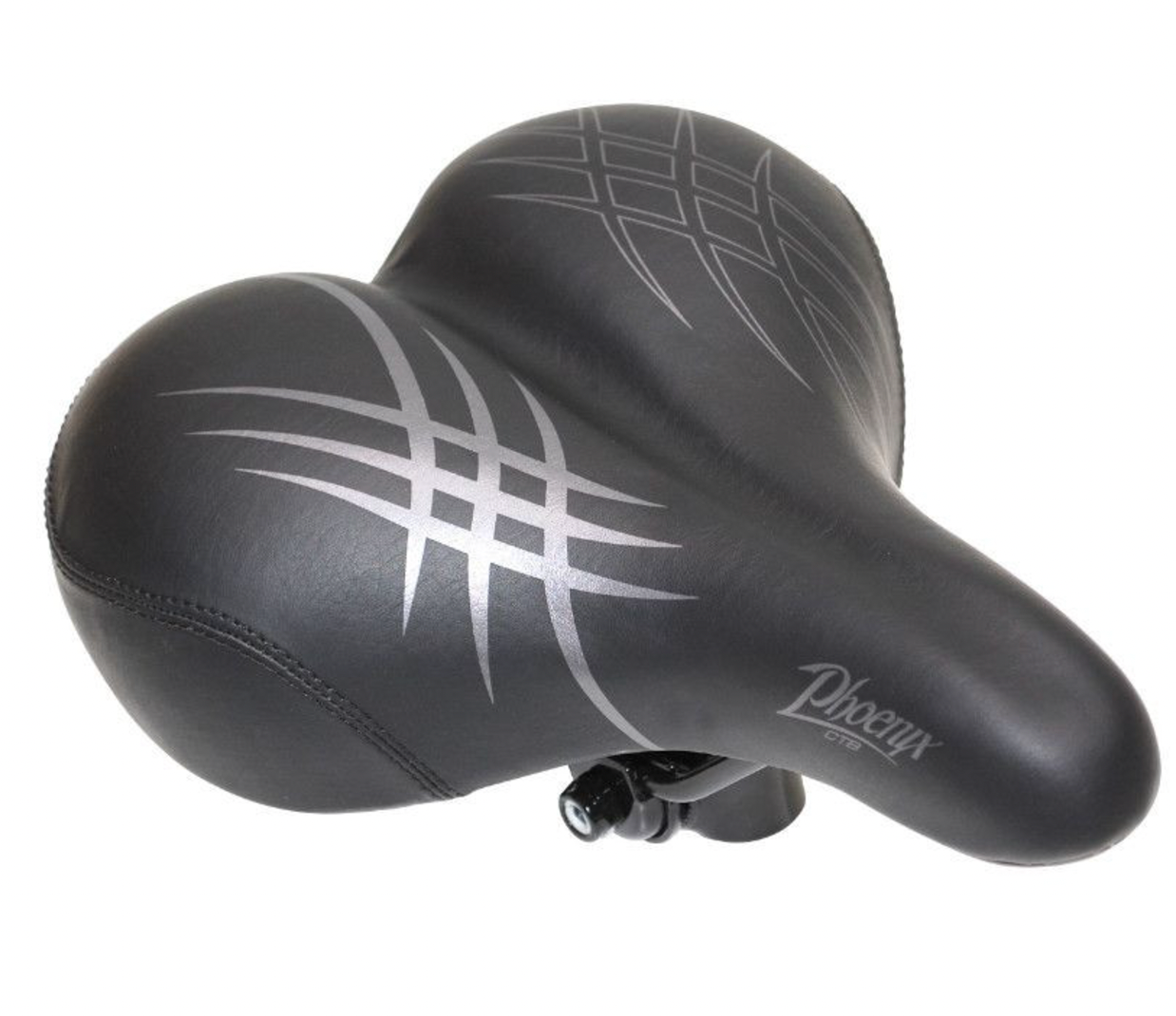 SELLE NEWTON CITY STRACE PHOENIX FEMME RELAXED NOIR 255x225mm AVEC CHARIOT RAIL ACIER NOIR AVEC AMORTISSEUR