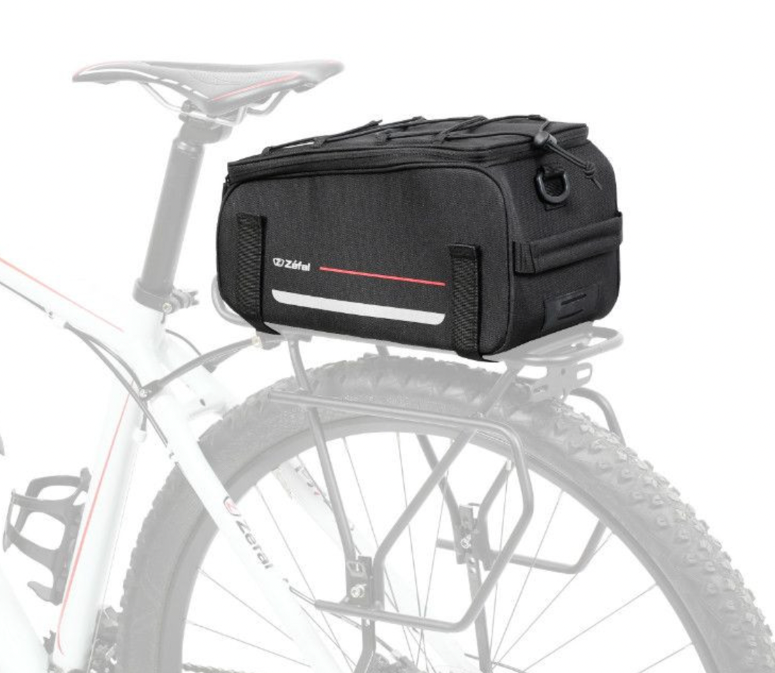 SACOCHE ARRIERE VELO TRUNKBAG ZEFAL Z TRAVELER 40 SUR PORTE BAGAGE UNIVERSEL 9L POLYESTER WATERPROOF NOIR (31x18x14cm)