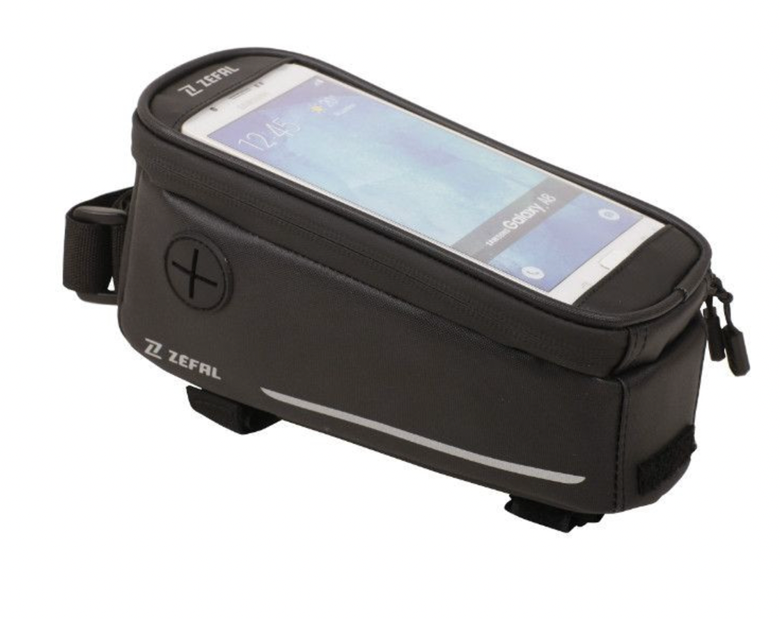 SACOCHE DE CADRE VELO ZEFAL Z CONSOLE T2 1,3L NOIR AVEC SUPPORT SMARTPHONE ETANCHE FIXATION VELCRO