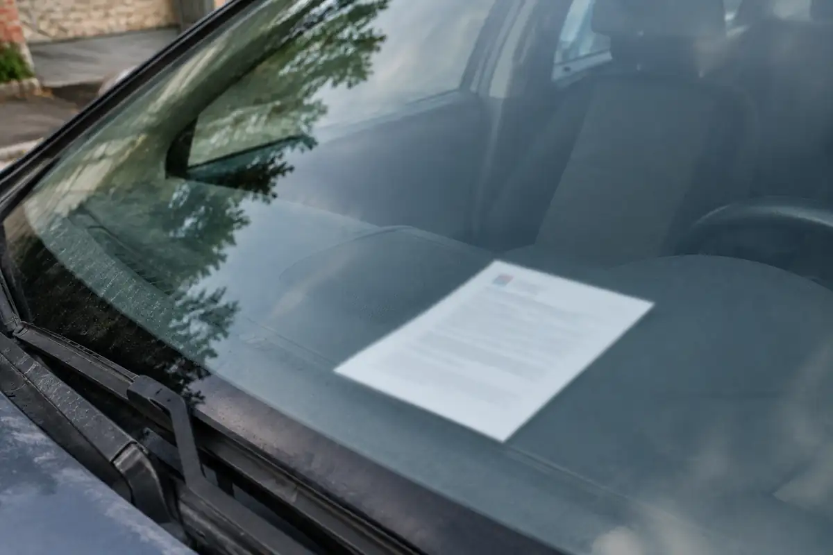 Courrier posé sur le tableau de bord d'une voiture